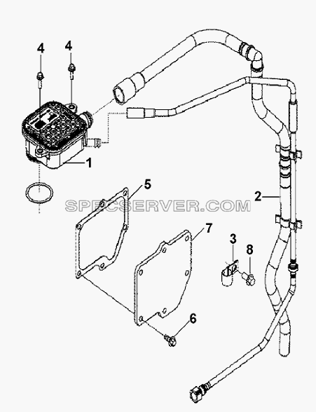 Crankcase Ventilation Subassembly для L3251A3 (вара.) (список запасных частей)