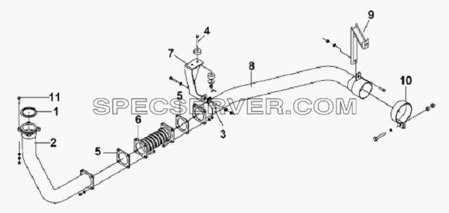 Muffler Intake Pipe Subassembly для L3251A3 (вара.) (список запасных частей)