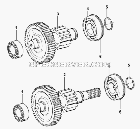 Auxiliary Gearbox Left/Right Counter Shaft для L3251A3 (вара.) (список запасных частей)