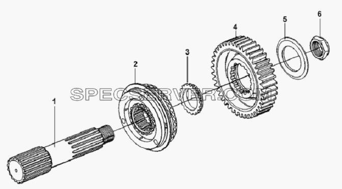 Auxiliary Gearbox Main Shaft Assembly для L3251A3 (вара.) (список запасных частей)
