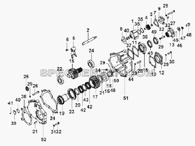 QH7 Power Takeoff Assembly для L3251A3 (вара.) (список запасных частей)