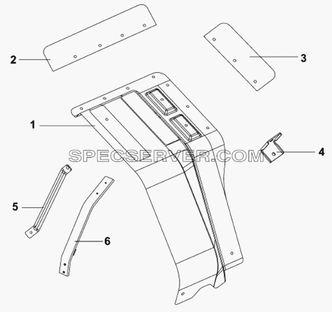 Левая звукоизоляционная панель для DFL-4181A (список запасных частей)