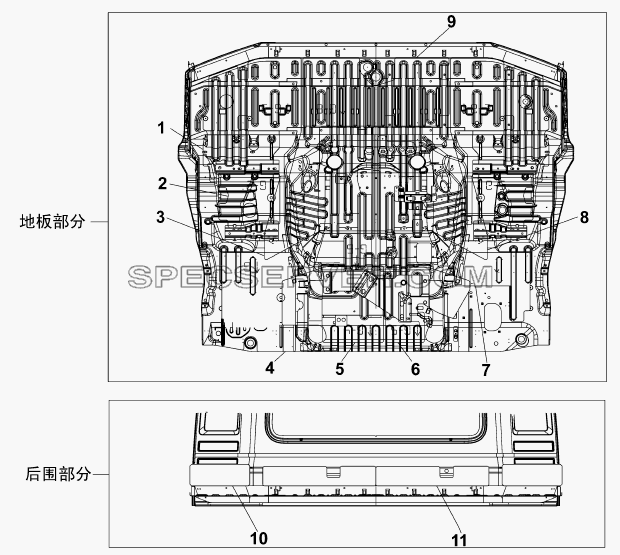 5111B-C0200 Противовибрационная накладка пола для DFL-4251A (список запасных частей)