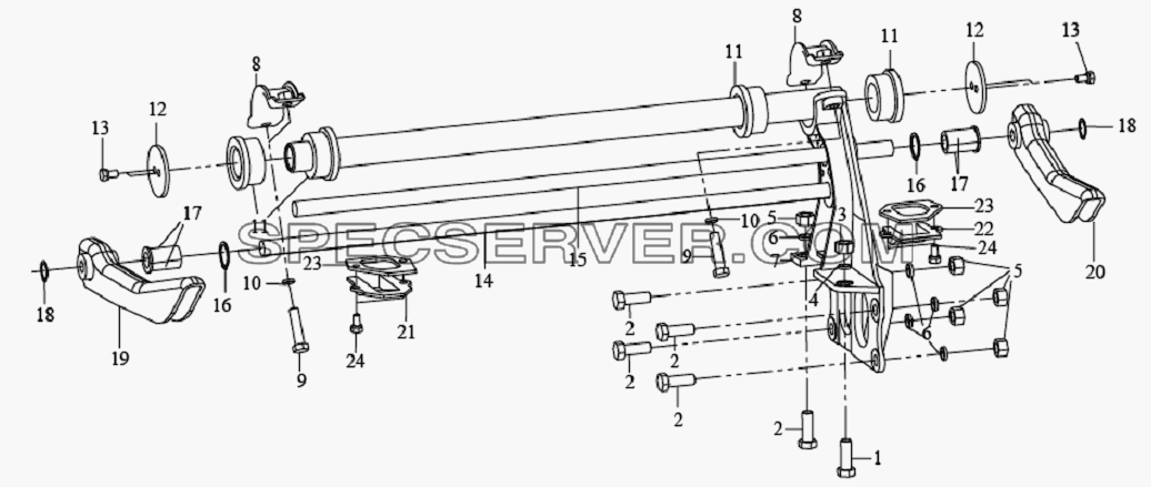 Устройства шарнира кабины для СА-1083 (список запасных частей)