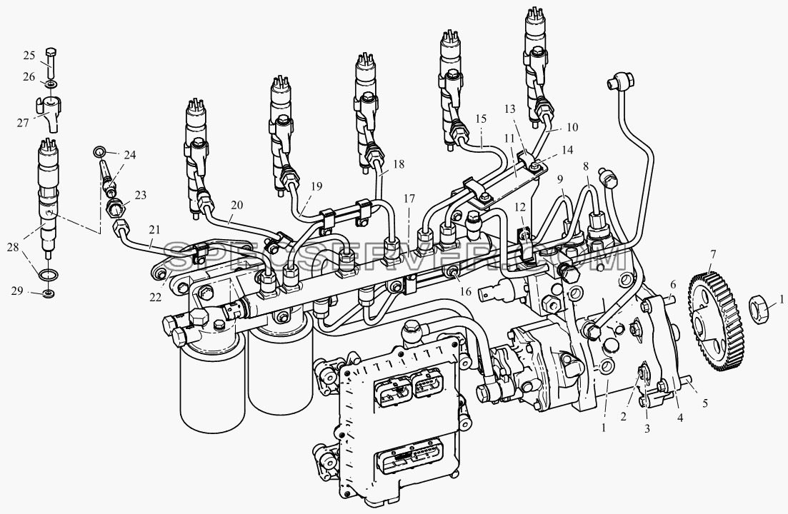 Система подачи топлива для СА-3252 (P2K2BT1A) (список запасных частей)
