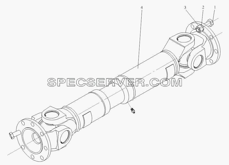 Карданный вал заднего моста для СА-3252 (P2K2T1A) (список запасных частей)