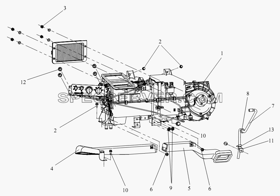 Кондиционерная установка для СА-4180 (P66K22A) (список запасных частей)
