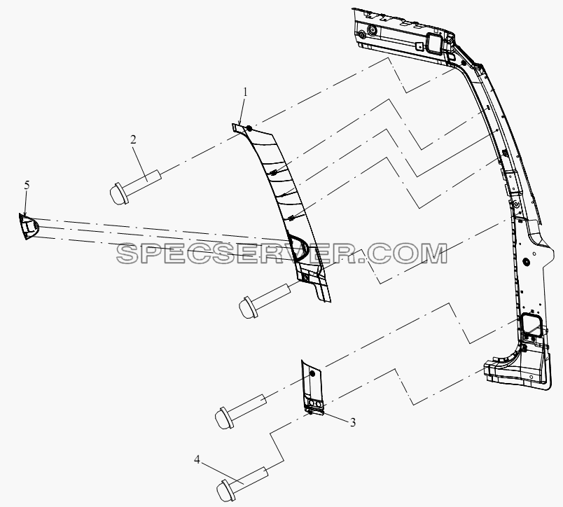 Щиток передней колонны для СА-4180 (P66K2A) (список запасных частей)
