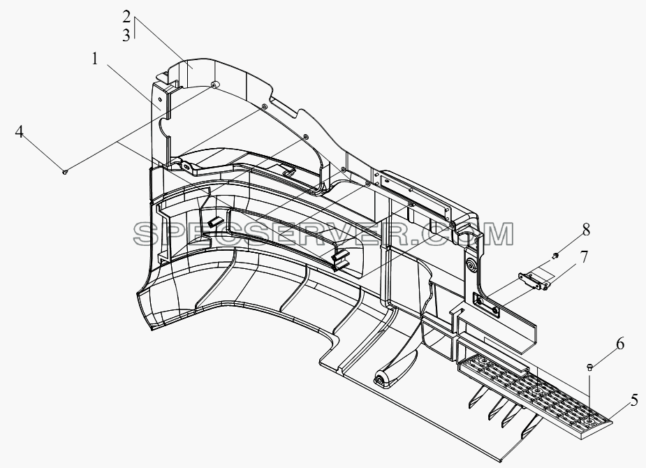 Передний бампер (I) для СА-4250 (P66K22T1A1EX) (список запасных частей)
