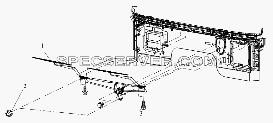 Стекло переднего ветрового окна для СА-4250 (P66K2T1A1EX) (список запасных частей)