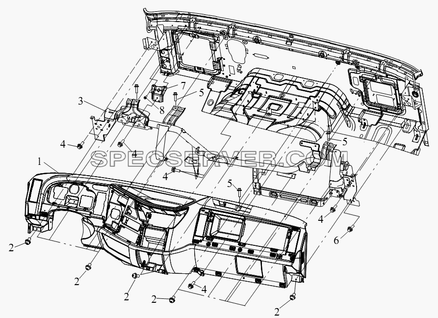Блок приборной панели (V) для СА-4250 (P66K2T1A1EX) (список запасных частей)
