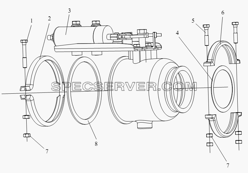 Выхлопной тормозной клапан для СА-4250 (P66K2T1A1EX) (список запасных частей)
