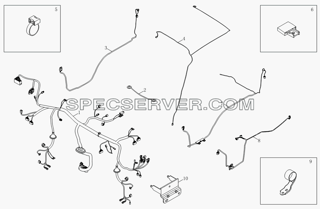 Пучок проводов кузова 1SB1803740177, 1SB1803740180 для BJ1039, BJ1049 (Aumark III) (список запасных частей)