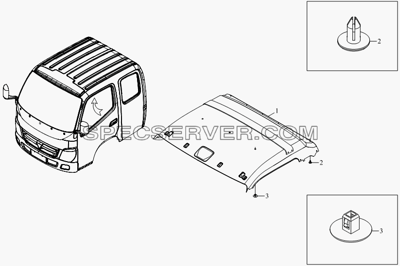 1SB1805720102 Агрегат верхней крышки для BJ1041, BJ1069 (Ollin) (список запасных частей)