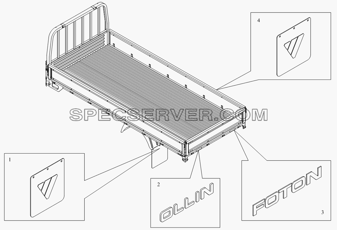 1SB2008570108 Внешняя упаковка ящика для грузов для BJ1041, BJ1069 (Ollin) (список запасных частей)