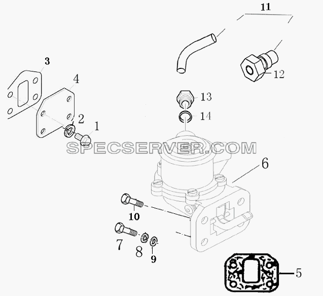 1S10691000145 Двигатель в сборе (насос с проходным поршнем) для BJ1041, BJ1069 (Ollin) (список запасных частей)