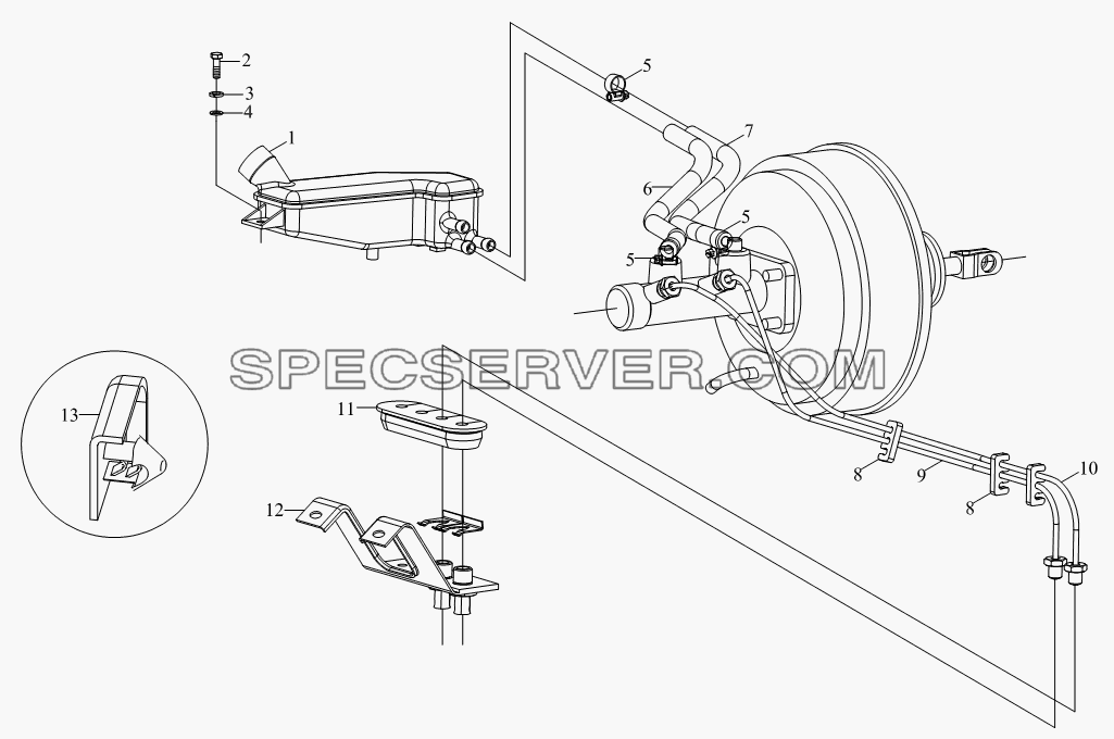 1S10493590108 Тормозная магистраль (кузов) для BJ1041, BJ1069 (Ollin) (список запасных частей)