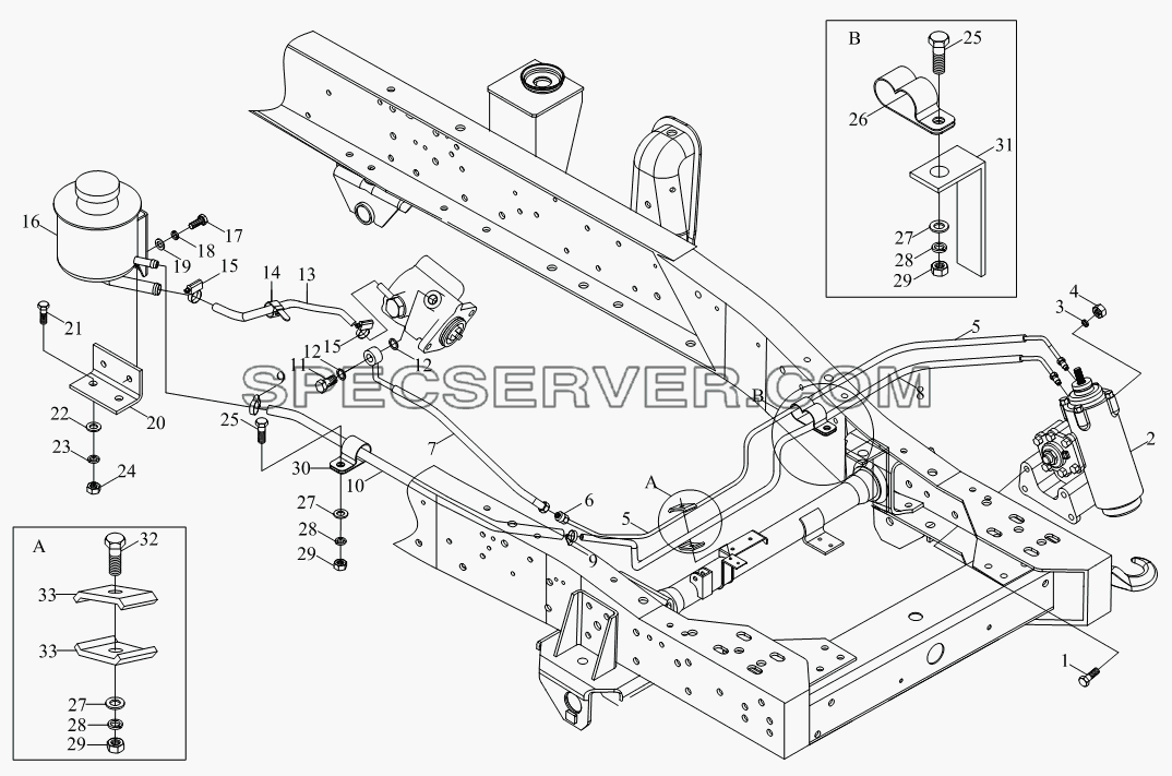 1S10593400101 Коробка рулевого механизма и агрегат для BJ1041, BJ1069 (Ollin) (список запасных частей)