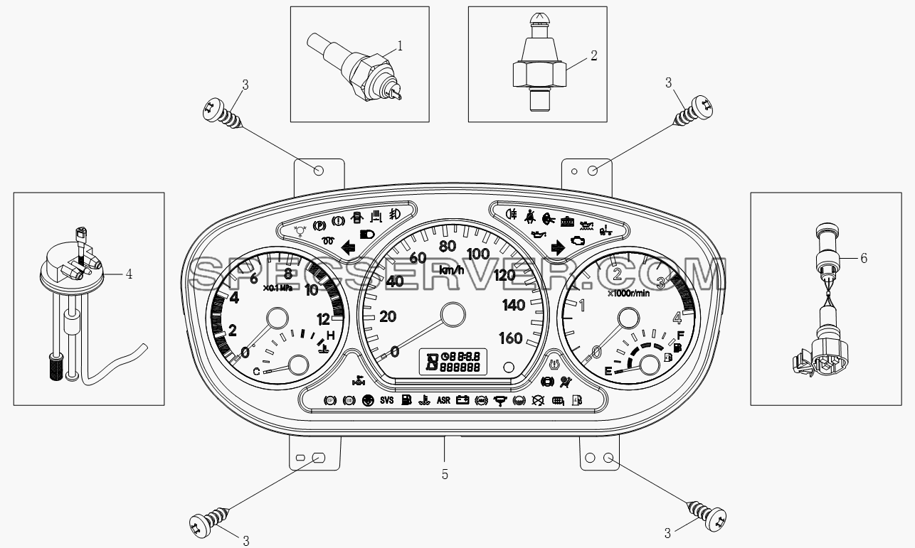 1SB2003760116 Устройство приборов для BJ1051, BJ1061 (Aumark) (список запасных частей)