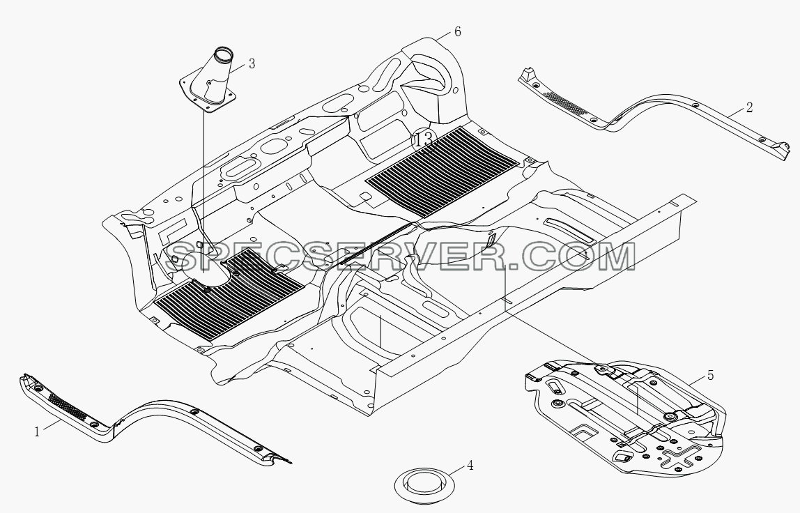 1SB2005120114 Отделочная деталь пола для BJ1051, BJ1061 (Aumark) (список запасных частей)
