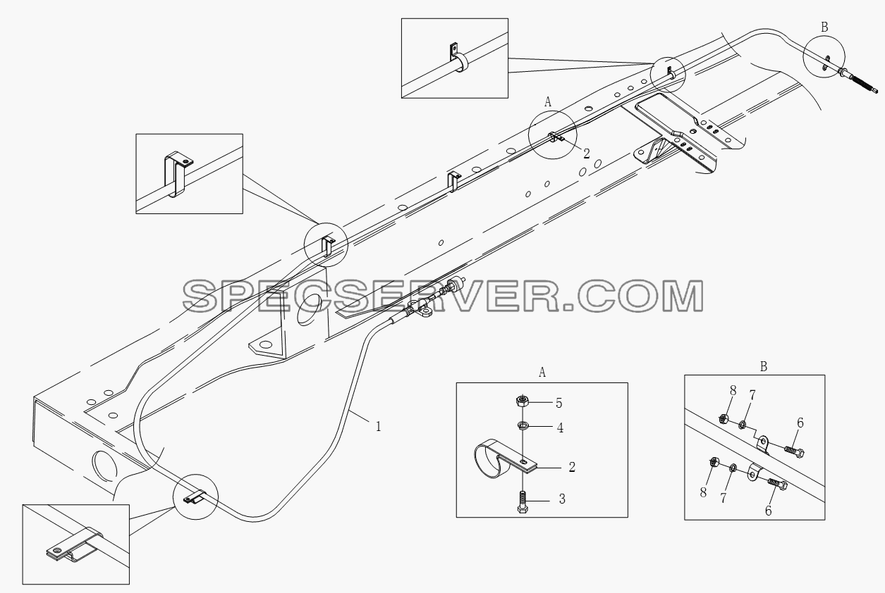 1S10613580001 Управляющий механизм стояночного тормоза для BJ1051, BJ1061 (Aumark) (список запасных частей)