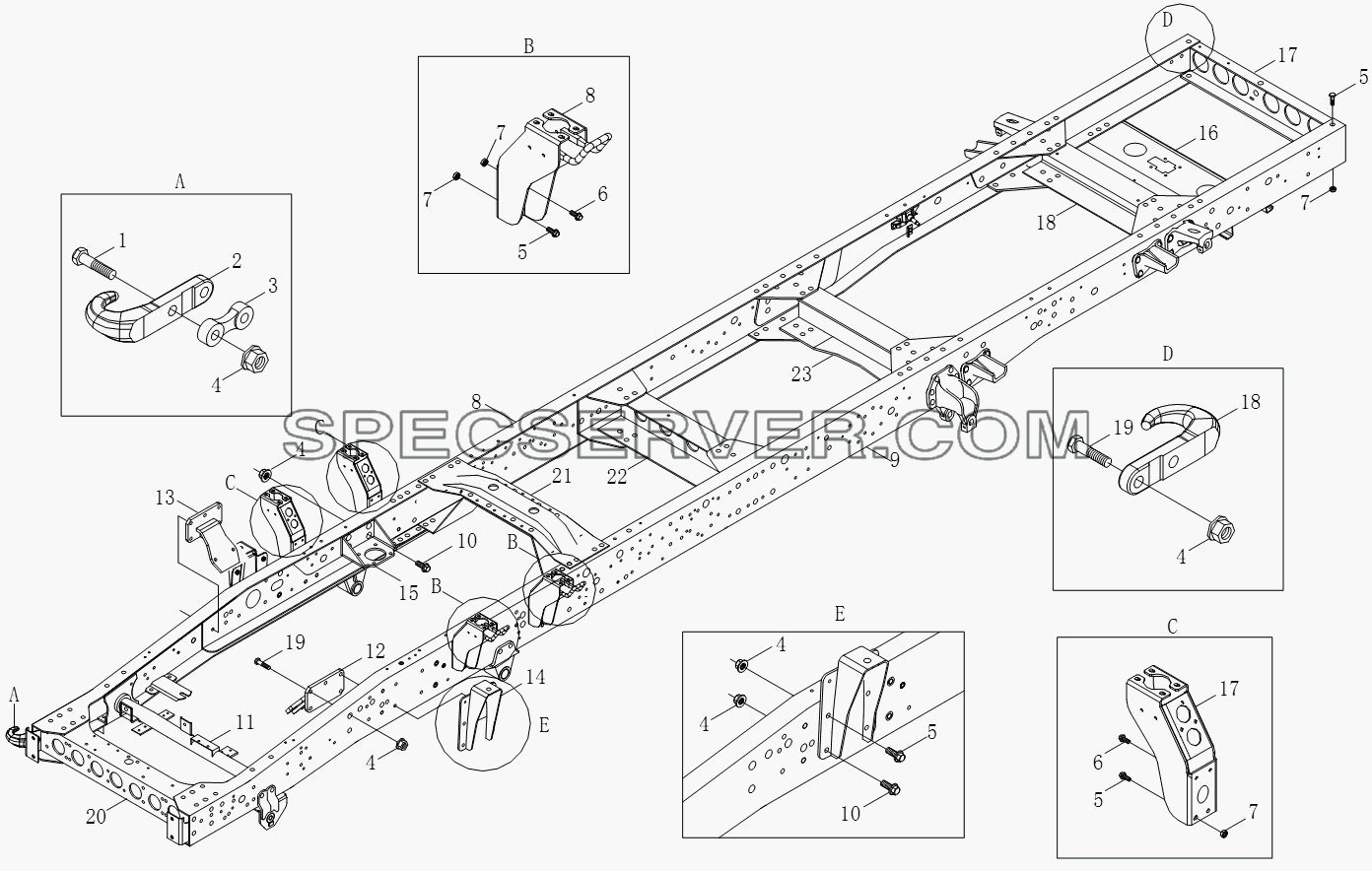 1S10512800104 Рама для BJ1051, BJ1061 (Aumark) (список запасных частей)