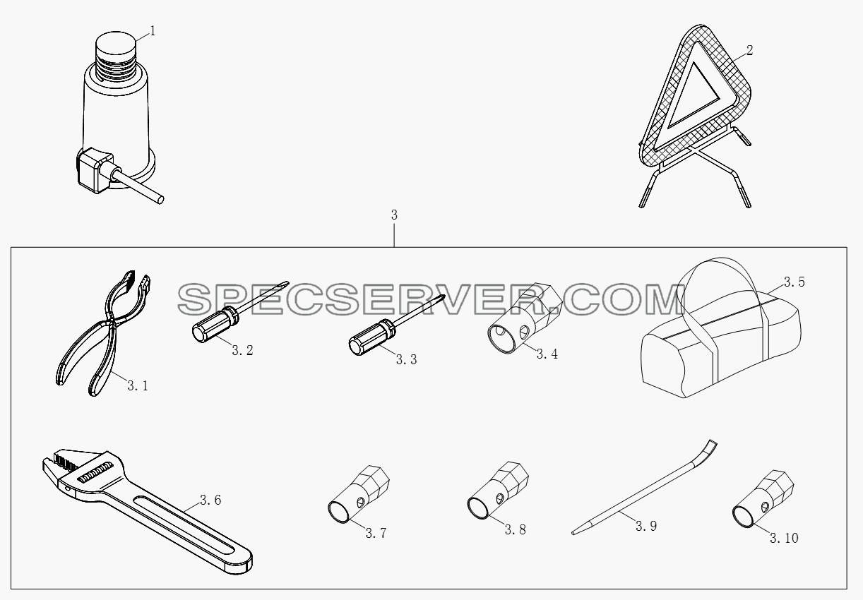 1S10433910105 Сопроводительные инструменты и принадлежности для BJ1051, BJ1061 (Aumark) (список запасных частей)