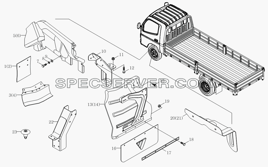 1SB2008430106 Брызговик колеса для Оllin Express I (список запасных частей)