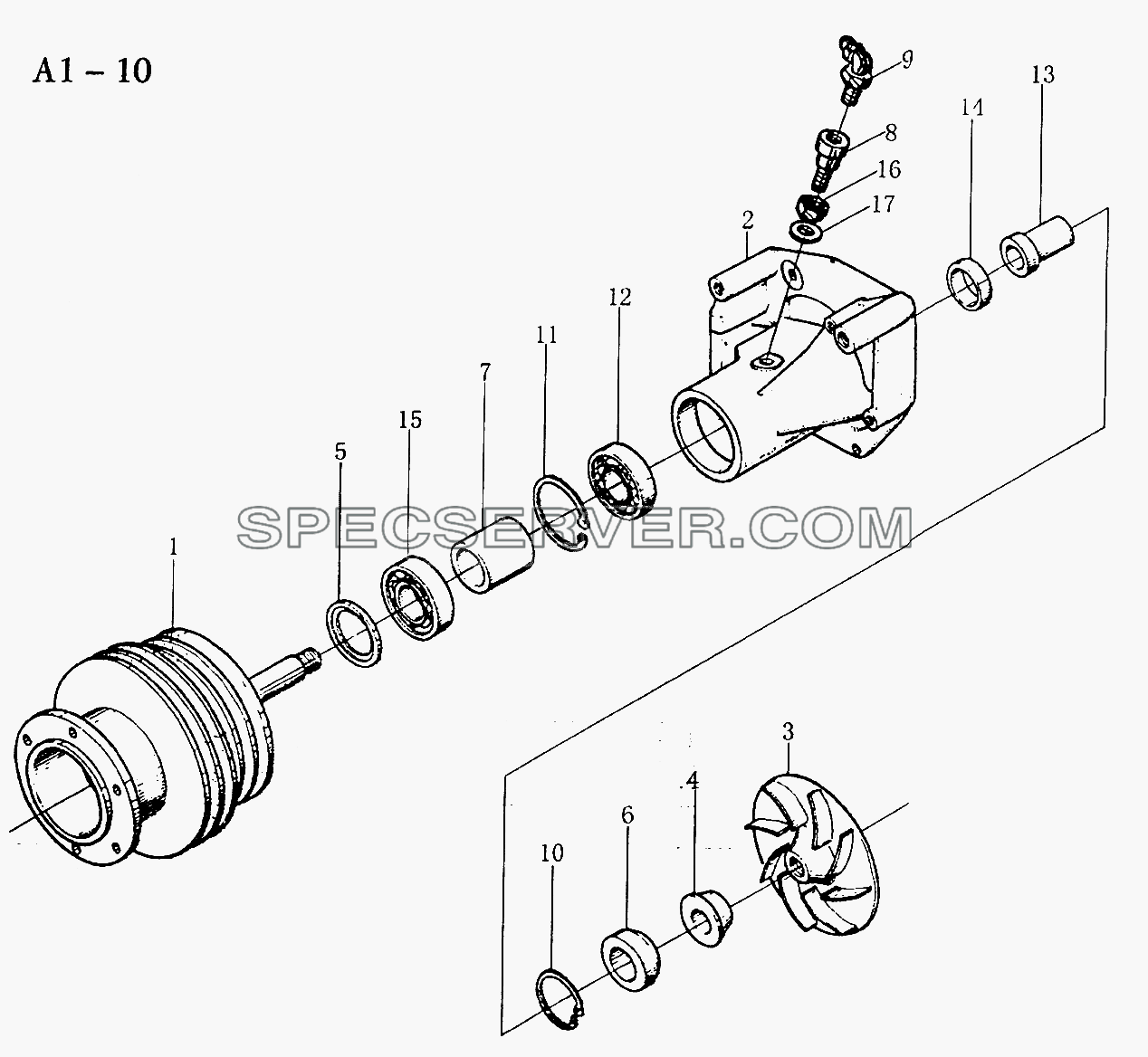 WD615 612600060260, 61500060229 WATER PUMP C (A1-10) для Sinotruck (полного) (список запасных частей)