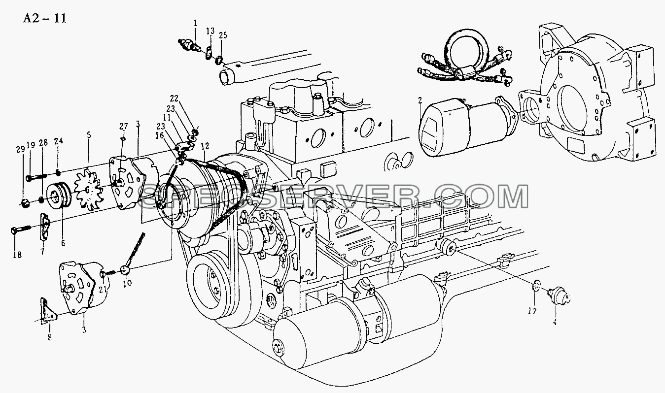 WD618 ELECTRICAL IMPLEMENTS (A2-11) для Sinotruck (полного) (список запасных частей)