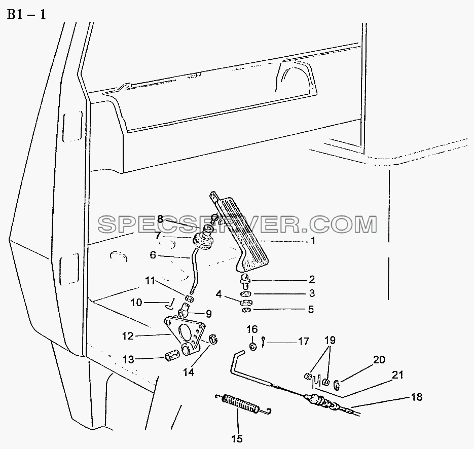 OPEREATING LEVER (B1-1) для Sinotruck (полного) (список запасных частей)