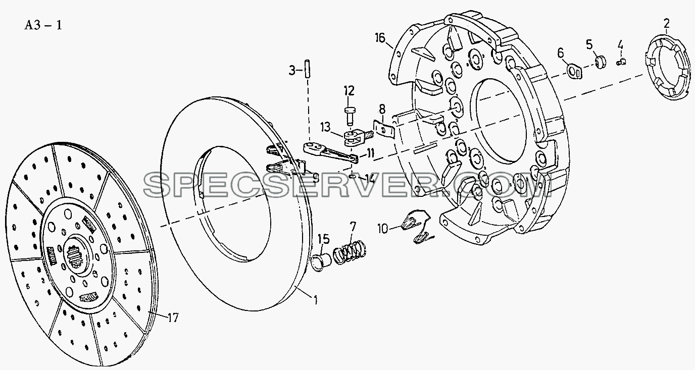 Ф420mm CLUTCH (A3-1) для Sinotruck (полного) (список запасных частей)