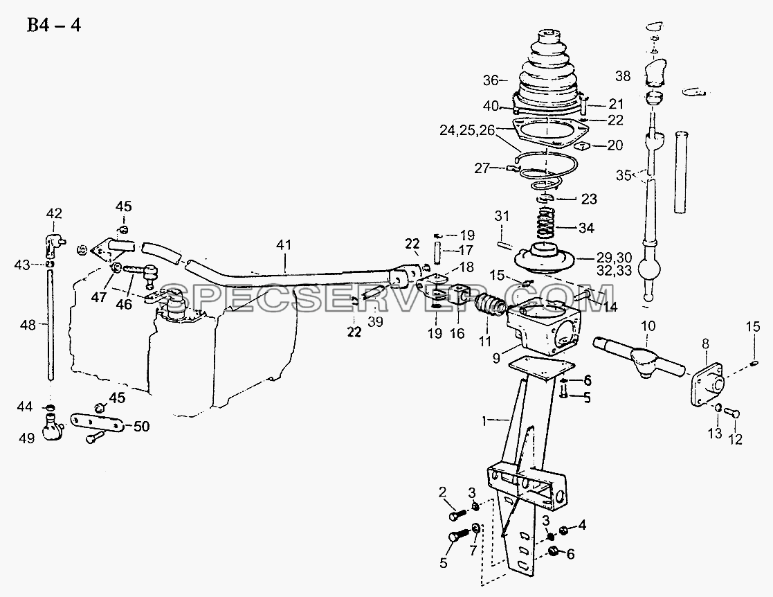 GEAR-CHANGE SYSTEM FOR DRIVE RIGHT (B4-4) для Sinotruck (полного) (список запасных частей)