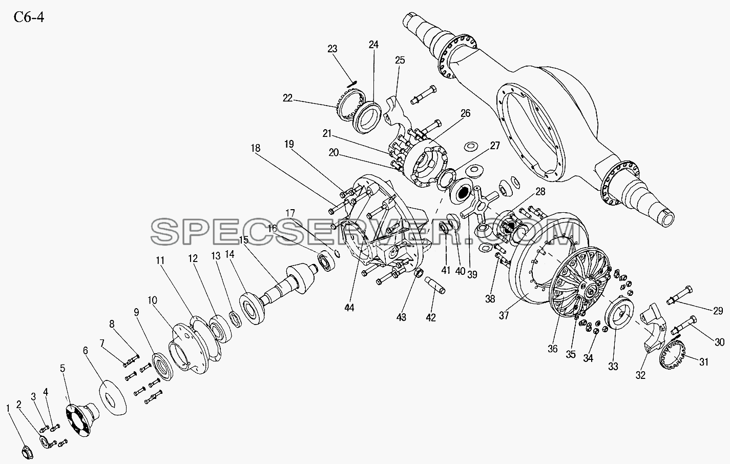 REAR AXLE DRIVE (C6-4) для Sinotruck (полного) (список запасных частей)