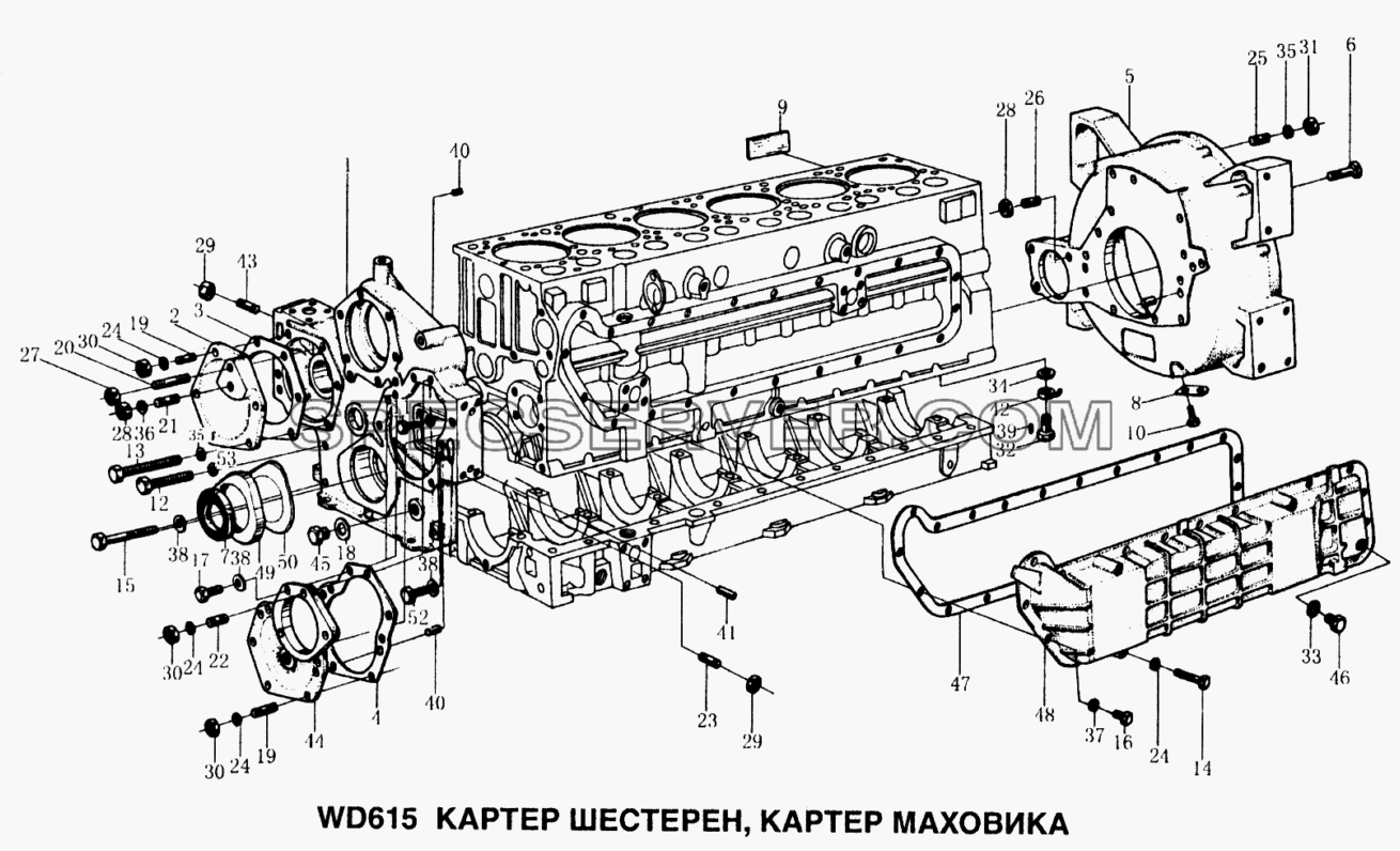 Картер шестерен, картер маховика для Howo (список запасных частей)