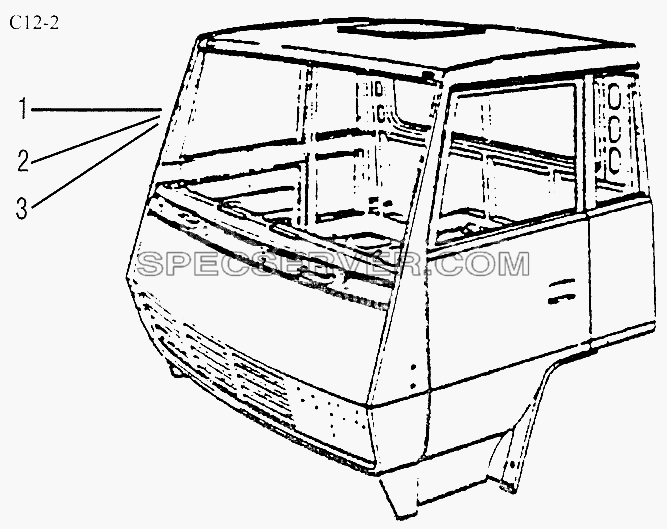 CAB BODY SHELL (C12-2) для Sinotruk 4x2 Tractor (371) (список запасных частей)