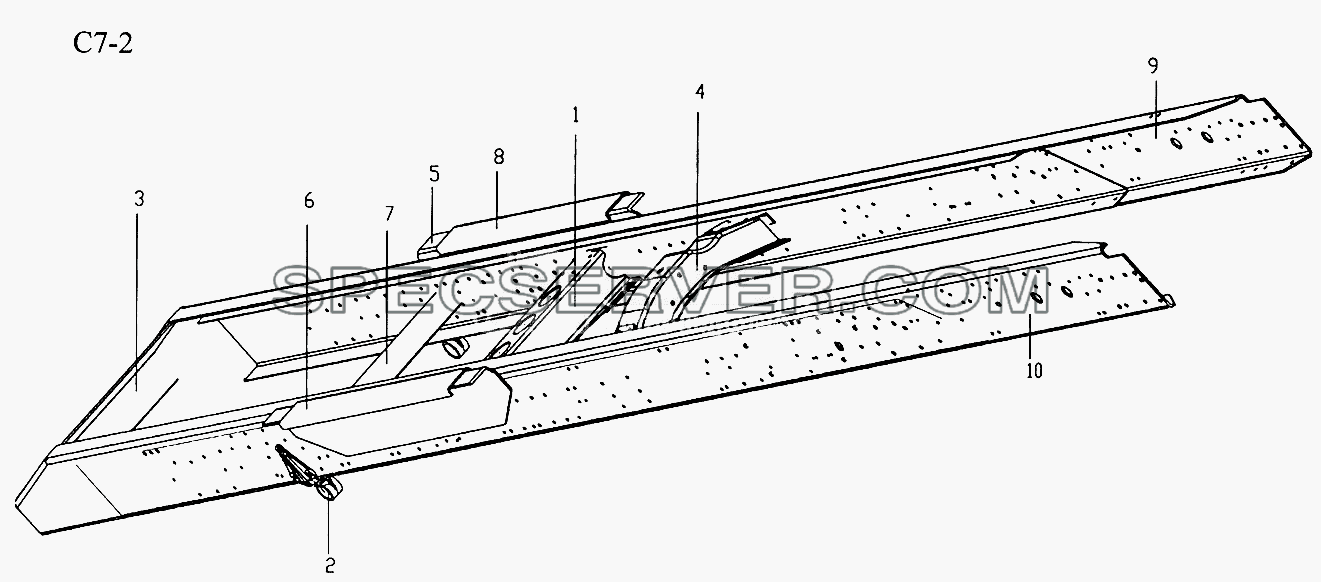 CHASSIS FRAME FOR 4x2 TRACTOR TRUCK (C7-2) для Sinotruk 4x2 Tractor (371) (список запасных частей)