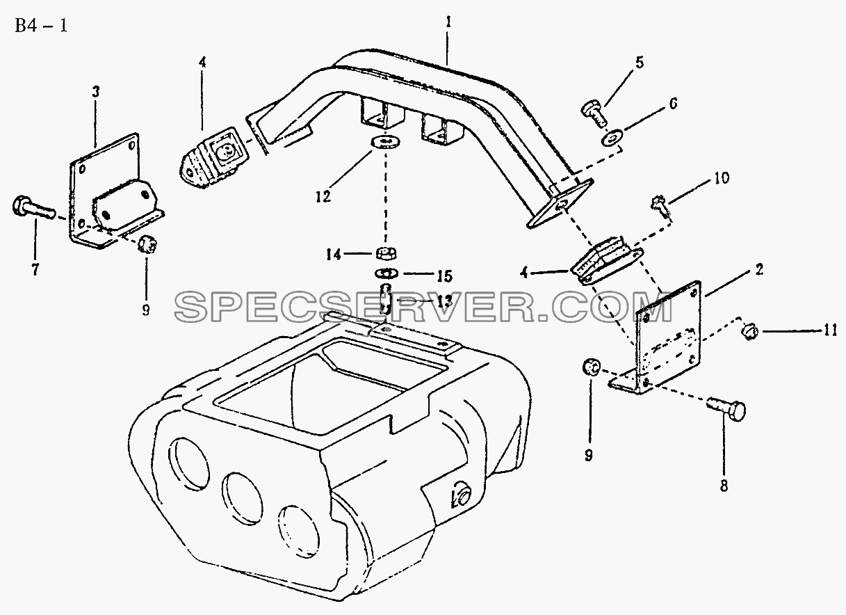 FULLER GEARBOX SUSPENSION (B4-1) для Sinotruk 6x4 Tipper (290) (список запасных частей)