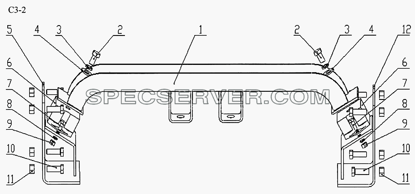 GEARBOX SUSPENSION (C3-2) для Sinotruk 6x4 Tipper (290) (список запасных частей)