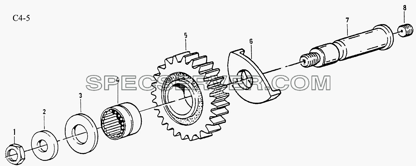 9JS150T REVERSE SHAFT (C4-5) для Sinotruk 6x4 Tipper (290) (список запасных частей)