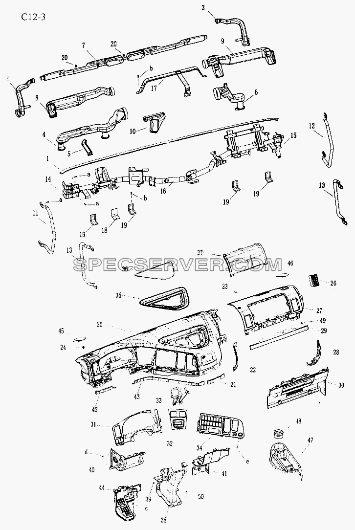 DASHBOARD (C12-3) для Sinotruk 6x4 Tipper (336) (список запасных частей)