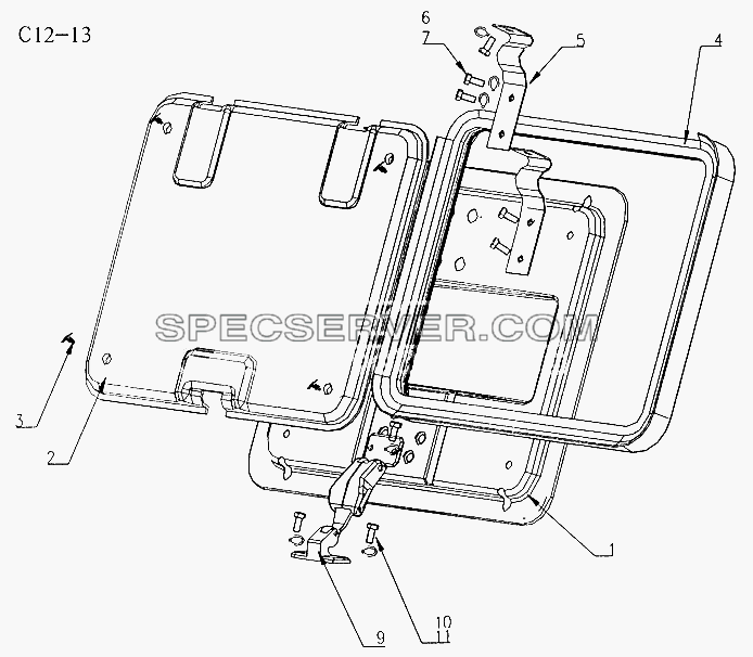 ROOF FLAP (C12-13) для Sinotruk 6x4 Tipper (336) (список запасных частей)