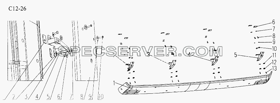 SUN VISOR (C12-26) для Sinotruk 6x4 Tipper (371) (список запасных частей)