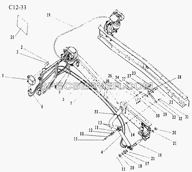 TILTING EQUIPMENT (C12-33) для Sinotruk 6x4 Tipper (371) (список запасных частей)