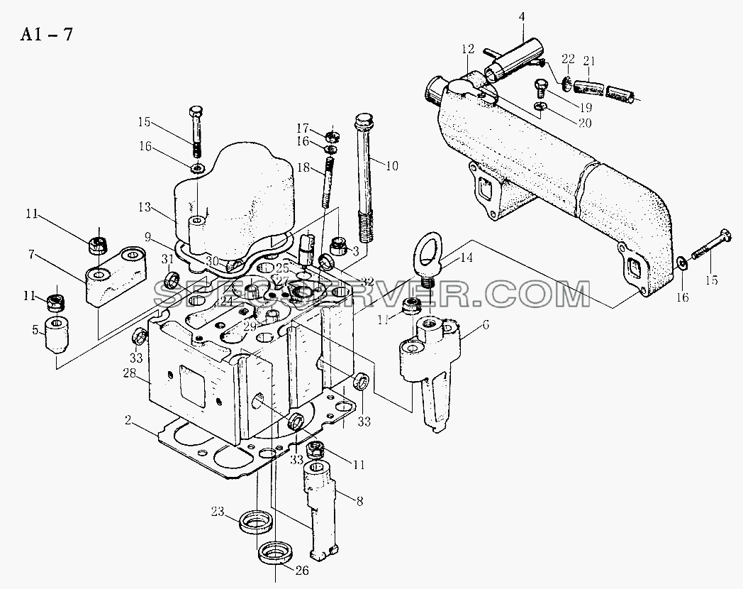 WD615 CYLINDER HEAD (A1-7) для Sinotruk 6x4 Tipper (371) (список запасных частей)