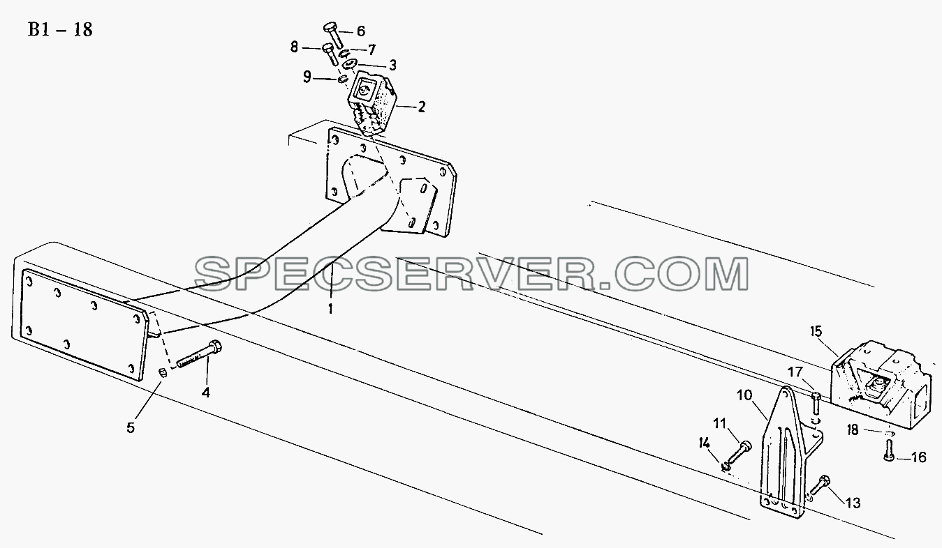 SUSPENSION FOR ENGINE (B1-18) для Sinotruk 6x4 Tractor (371) (список запасных частей)