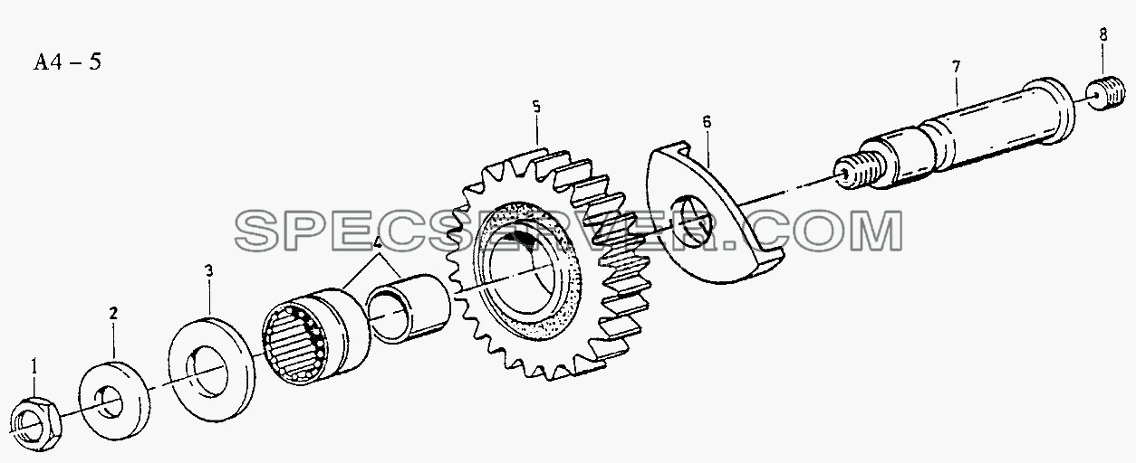 Fuller REVERSE GEAR (A4-5) для Sinotruk 6x4 Tractor (371) (список запасных частей)