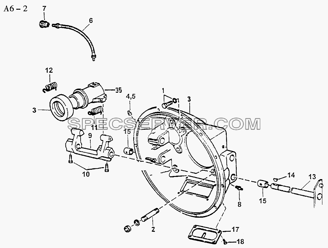 CLUTCH HOUSING FOR ZF GEARBOX (A6-2) для Sinotruk 6x4 Tractor (371) (список запасных частей)