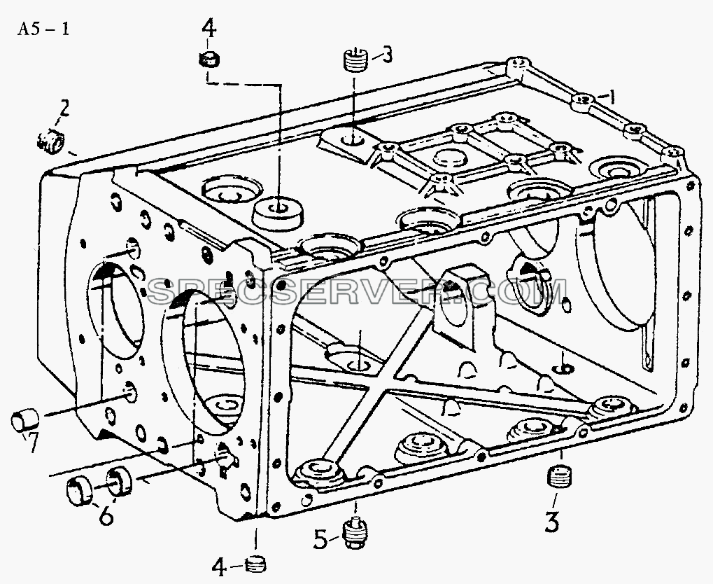 S6-120 GEAR BOX HOUSING ASSY. (A5-1) для Sinotruk 6x6 Tipper (336) (список запасных частей)