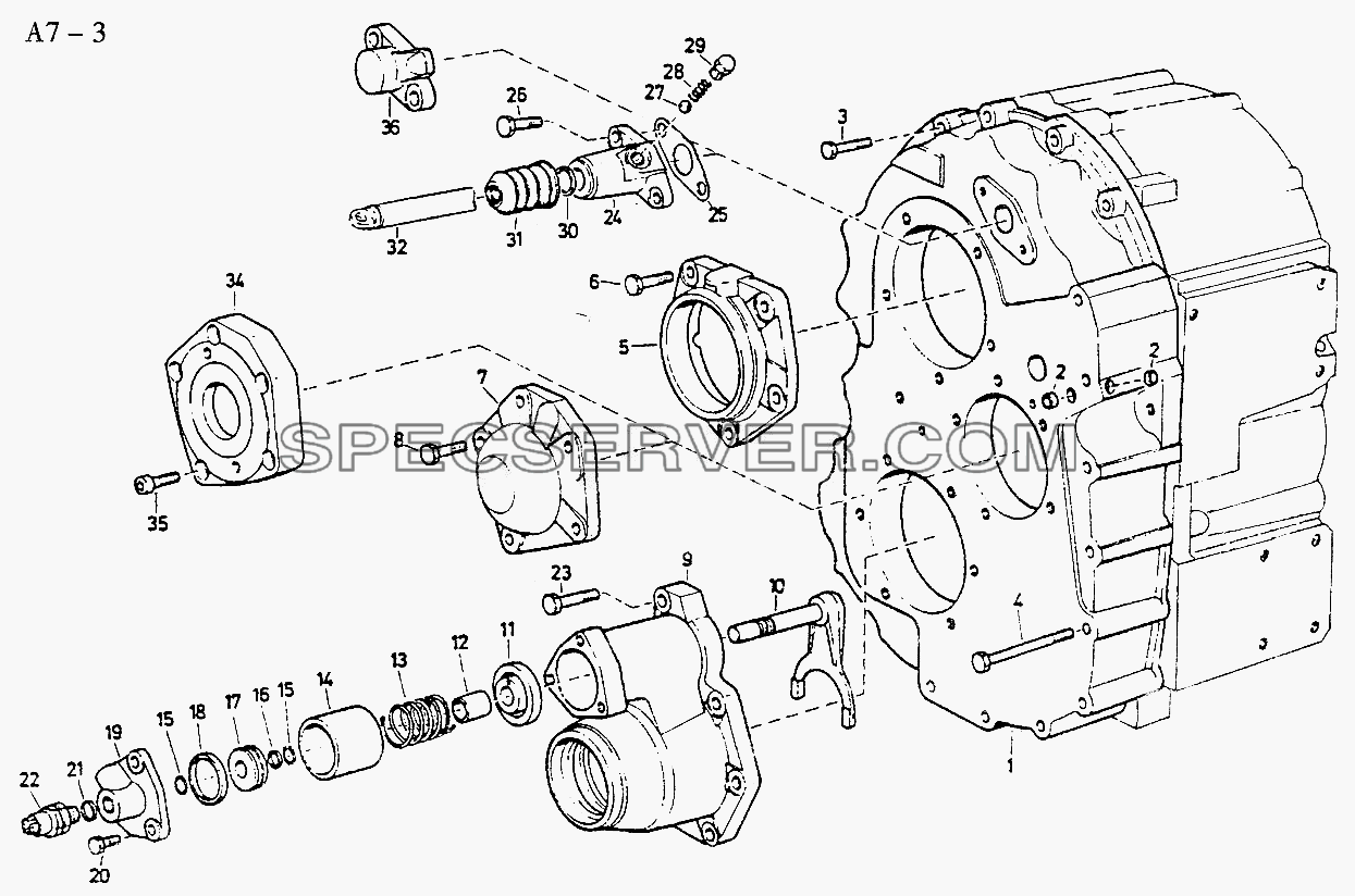 COVER FOR VG1200 TRANSFER CASE WITHOUT DIFF. LOCK (A7-3) для Sinotruk 6x6 Tipper (336) (список запасных частей)